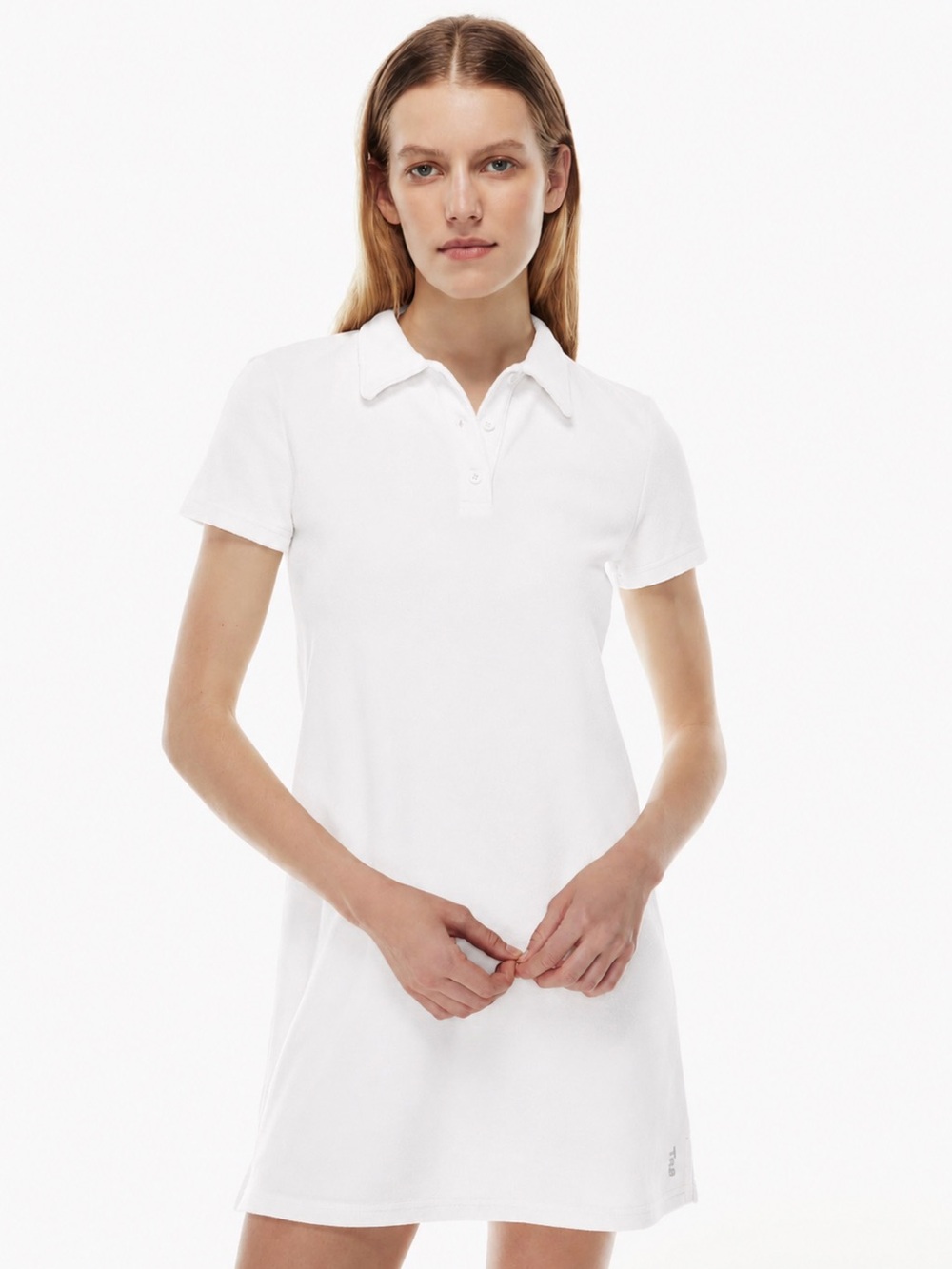 Aritzia TNA Yale white terry cloth polo dress size XS